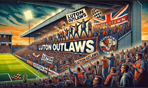 Group of Luton Town Outlaws fans showing support at a match
